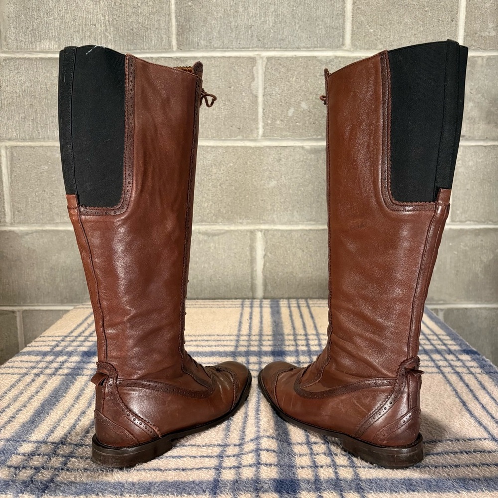 Zara tall leather riding boots. - Picture 4 of 13